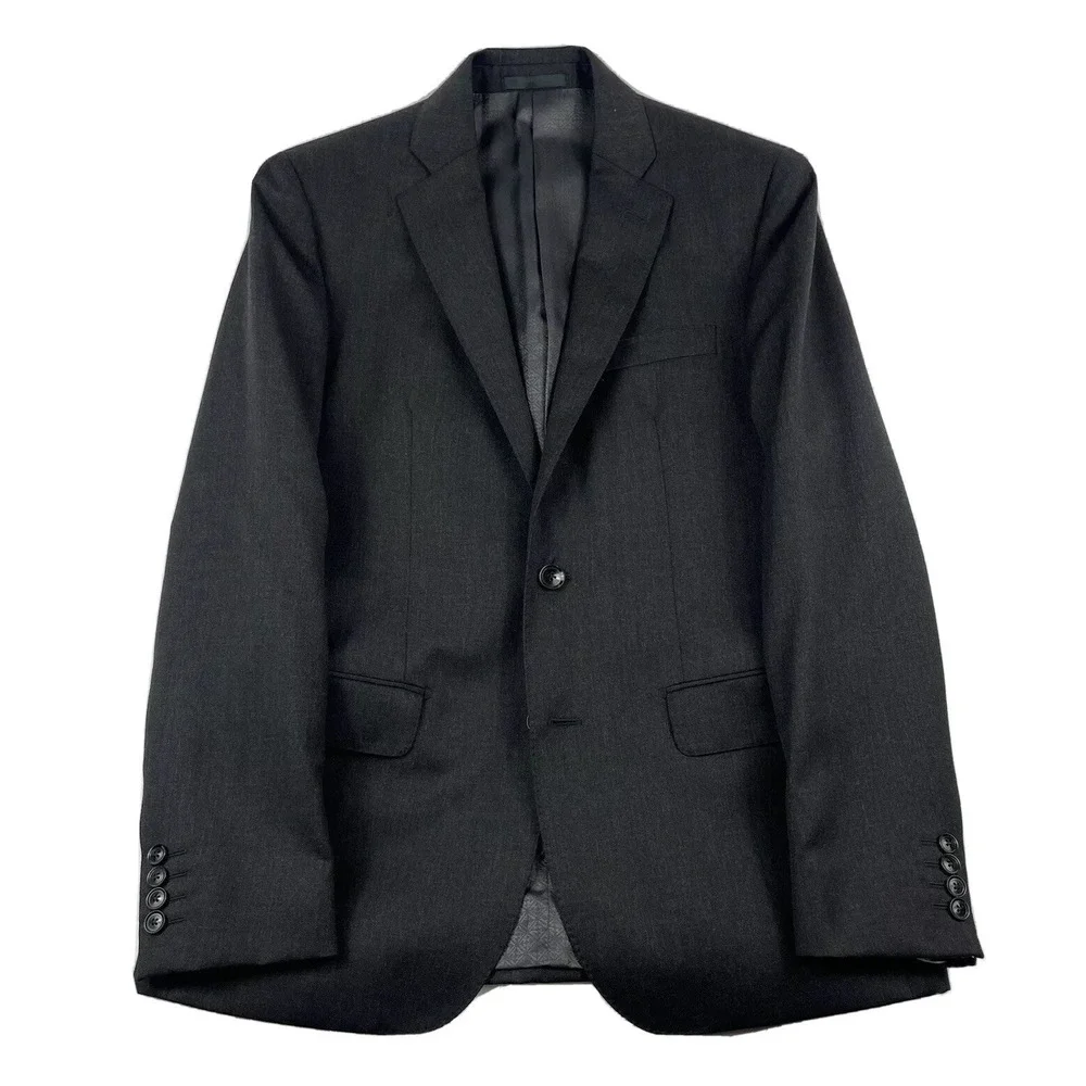 Hardy Amies‎ Gray Charcoal 38R Wool PRESENT Mens Blazer NWOT